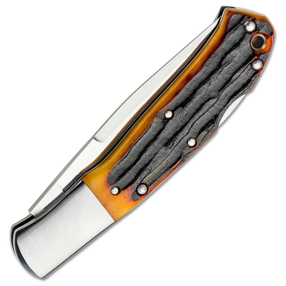 knmaribbon様 Moki Kronos Lockback Folder - VG-10 Polished Blade - Jig Stag Bone